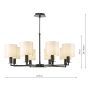 Tyler 8 Light Armed Pendant Matt Black With Shade