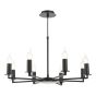 Tyler 8 Light Armed Pendant Matt Black Fitting Only