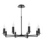 Tyler 8 Light Armed Pendant Matt Black Fitting Only