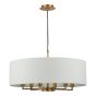 Tyler 6 Light Shadelier Antique Bronze and White With Shade