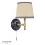 Joules Upton Wall Light Matt Blue and Matt Antique Brass With Shade