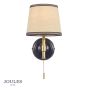 Joules Upton Wall Light Matt Blue and Matt Antique Brass With Shade