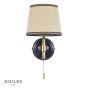 Joules Upton Wall Light Matt Blue and Matt Antique Brass With Shade