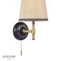 Joules Upton Wall Light Matt Blue and Matt Antique Brass With Shade