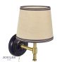 Joules Upton Wall Light Matt Blue and Matt Antique Brass With Shade