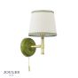 Joules Upton Wall Light Matt Green and Matt Antique Brass With Shade