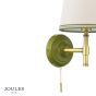 Joules Upton Wall Light Matt Green and Matt Antique Brass With Shade
