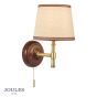 Joules Upton Wall Light Matt Red and Matt Antique Brass With Shade