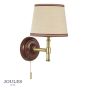 Joules Upton Wall Light Matt Red and Matt Antique Brass With Shade