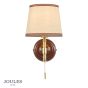 Joules Upton Wall Light Matt Red and Matt Antique Brass With Shade