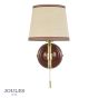Joules Upton Wall Light Matt Red and Matt Antique Brass With Shade