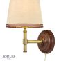 Joules Upton Wall Light Matt Red and Matt Antique Brass With Shade