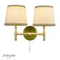 Joules Upton 2 Light Wall Light Matt Green and Matt Antique Brass With Shade