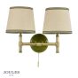 Joules Upton 2 Light Wall Light Matt Green and Matt Antique Brass With Shade