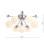 Ursa 7 Light Flush Polished Chrome and Opal Glass
