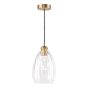Valora Pendant Antique Bronze and Ribbed Glass