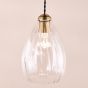 Valora Pendant Antique Bronze and Ribbed Glass