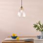 Valora Pendant Antique Bronze and Ribbed Glass