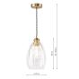 Valora Pendant Antique Bronze and Ribbed Glass