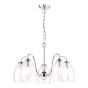 Valora 5 Light Pendant Polished Nickel and Ribbed Glass