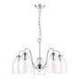 Valora 5 Light Pendant Polished Nickel and Ribbed Glass