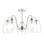 Valora 5 Light Pendant Polished Nickel and Ribbed Glass