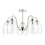 Valora 5 Light Pendant Polished Nickel and Ribbed Glass