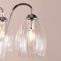 Valora 5 Light Pendant Polished Nickel and Ribbed Glass