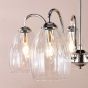 Valora 5 Light Pendant Polished Nickel and Ribbed Glass