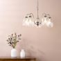 Valora 5 Light Pendant Polished Nickel and Ribbed Glass