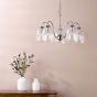 Valora 5 Light Pendant Polished Nickel and Ribbed Glass