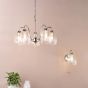 Valora 5 Light Pendant Polished Nickel and Ribbed Glass