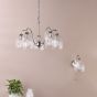 Valora 5 Light Pendant Polished Nickel and Ribbed Glass