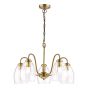Valora 5 Light Pendant Antique Bronze and Ribbed Glass