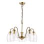 Valora 5 Light Pendant Antique Bronze and Ribbed Glass