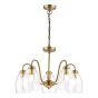 Valora 5 Light Pendant Antique Bronze and Ribbed Glass