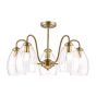 Valora 5 Light Pendant Antique Bronze and Ribbed Glass