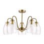 Valora 5 Light Pendant Antique Bronze and Ribbed Glass
