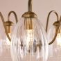 Valora 5 Light Pendant Antique Bronze and Ribbed Glass