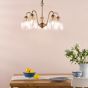 Valora 5 Light Pendant Antique Bronze and Ribbed Glass