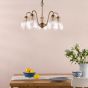 Valora 5 Light Pendant Antique Bronze and Ribbed Glass