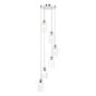 Valora 6 Light Cluster Pendant Polished Nickel and Ribbed Glass