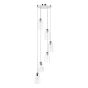 Valora 6 Light Cluster Pendant Polished Nickel and Ribbed Glass