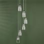 Valora 6 Light Cluster Pendant Polished Nickel and Ribbed Glass