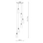 Valora 6 Light Cluster Pendant Polished Nickel and Ribbed Glass