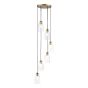 Valora 6 Light Cluster Pendant Antique Bronze and Ribbed Glass
