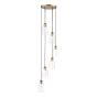 Valora 6 Light Cluster Pendant Antique Bronze and Ribbed Glass
