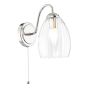 Valora Wall Light Polished Nickel and Ribbed Glass