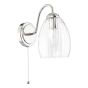 Valora Wall Light Polished Nickel and Ribbed Glass