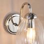 Valora Wall Light Polished Nickel and Ribbed Glass